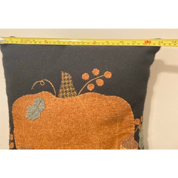 Fall Pumpkin Acorns Pillow 14x14 36 Percent Wool Home Collections Raghu India - Picture 5 of 5
